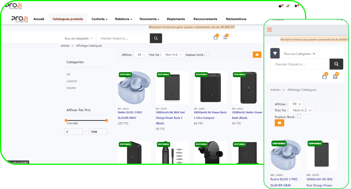 Mockup B2B Portal Genius Proximity